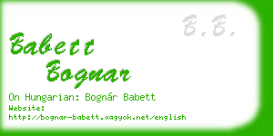 babett bognar business card