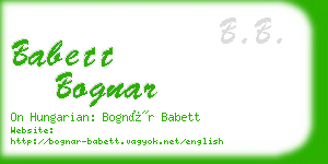 babett bognar business card